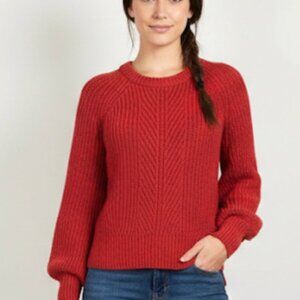 Madewell Cotton Knit Sweater Balloon Sleeves 100% Cotton - Small